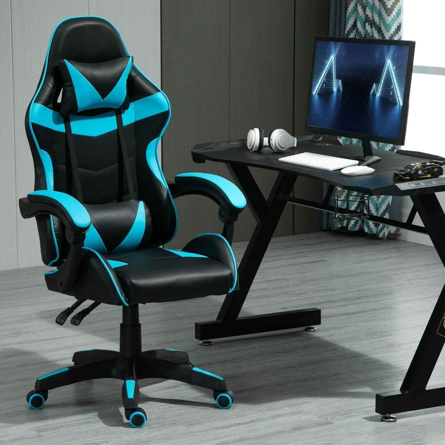 Rotatable Gaming Chair, Faux Leather, Home Office Chair, Desk Chair with Reclining Function, Model A
