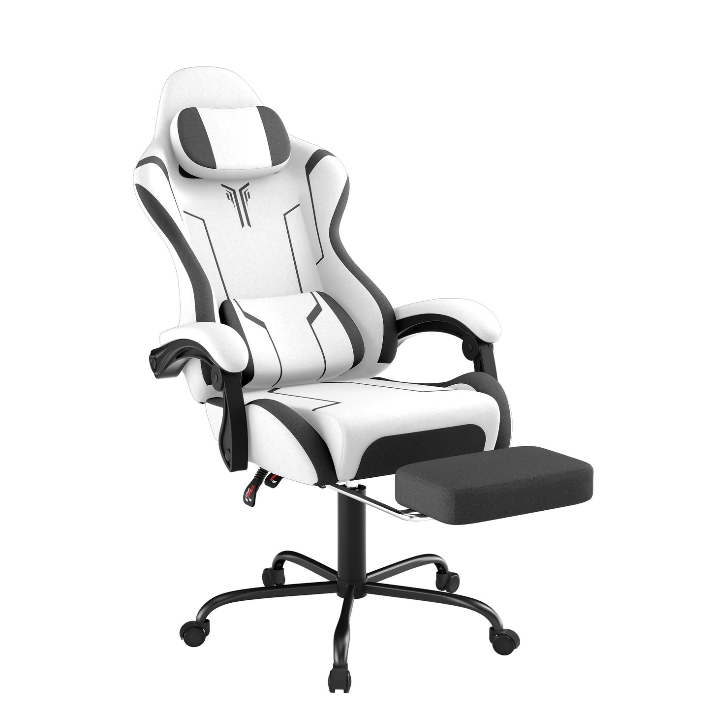 Gaming Chair Ergonomic With Adjustable Lumbar Cushion & Headrest Cushion & Armrests & Footrest Office Chair PC Computer Chair 135° Tilt Racing Gamer Chair, 150 Kg Load Capacity