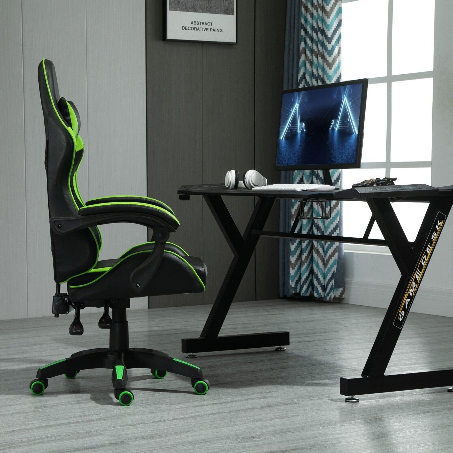 Rotatable Gaming Chair, Faux Leather, Home Office Chair, Desk Chair with Reclining Function, Model A
