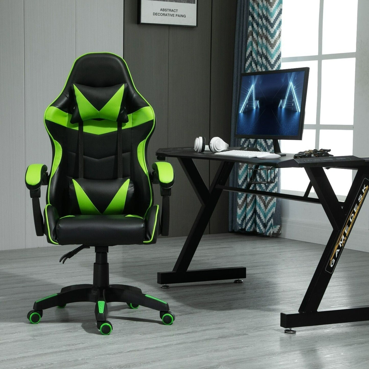 Rotatable Gaming Chair, Faux Leather, Home Office Chair, Desk Chair with Reclining Function, Model A