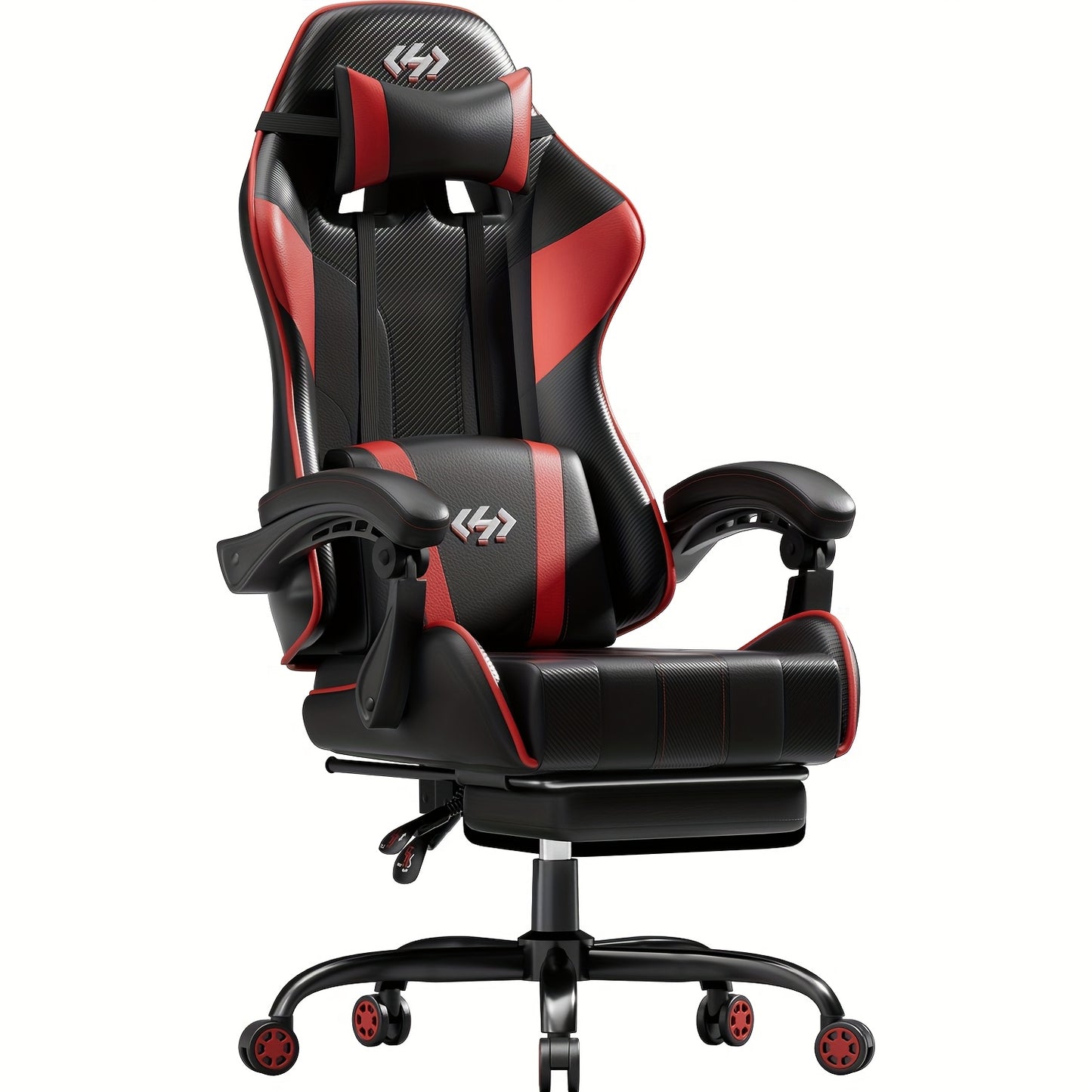 HLDIRECT Gaming Chair, Ergonomic Gaming Chair with Pocket Spring Cushion, Racing Gamer Chair with Footrest, Lumbar Support, Adjustable Office Chair 150kg Load Capacity, PC Chair, Gaming Recliner, Gaming Setup Accessories, Gam