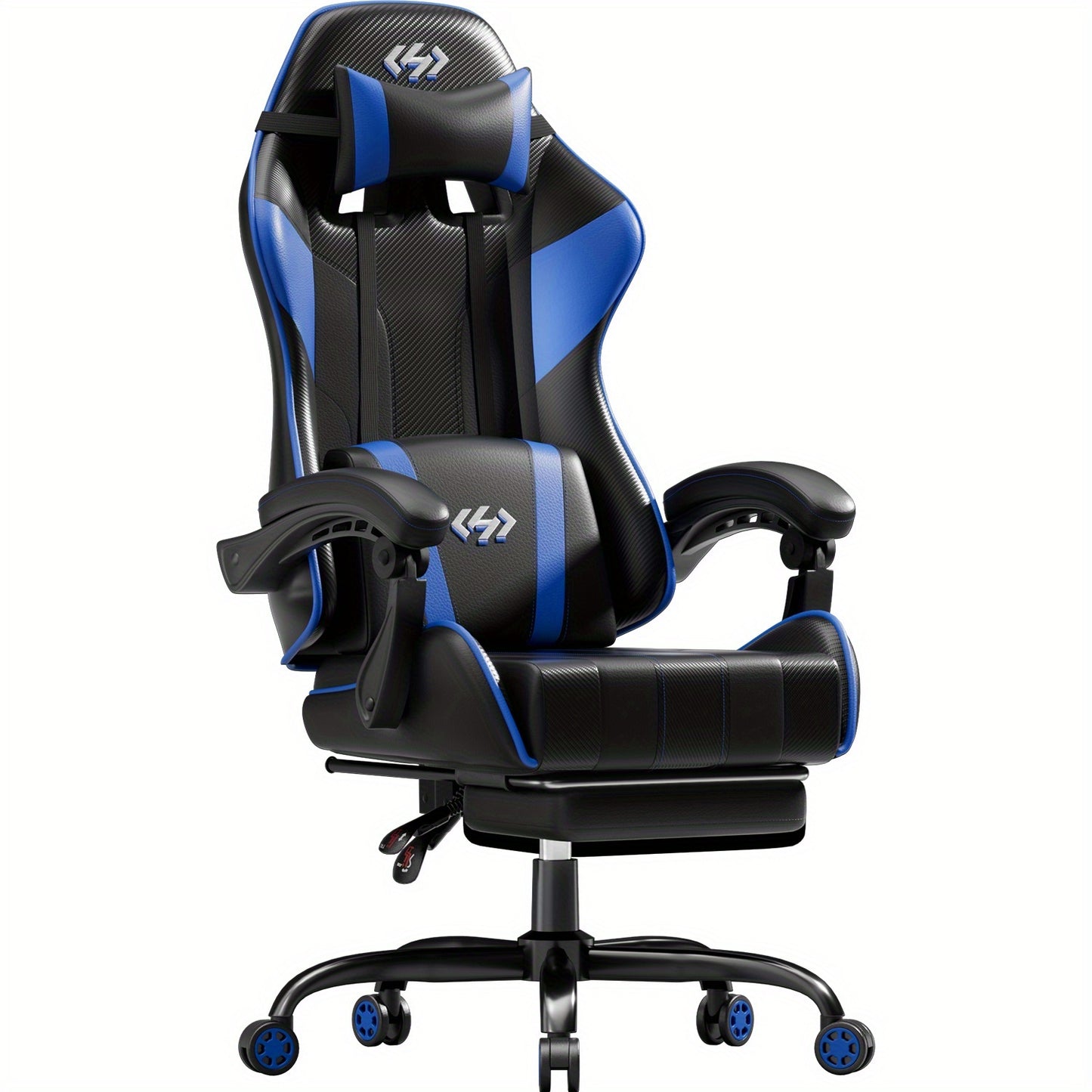 HLDIRECT Gaming Chair, Ergonomic Gaming Chair with Pocket Spring Cushion, Racing Gamer Chair with Footrest, Lumbar Support, Adjustable Office Chair 150kg Load Capacity, PC Chair, Gaming Recliner, Gaming Setup Accessories, Gam