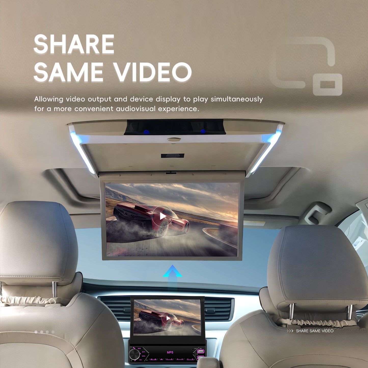7-Inch EQ 1080P HD Retractable Display Car Stereo with microphones(free), Mirror Link, USB & AUX Inputs, FM Radio, SWC Colorful Backlight Calendar Viewing Calculator Car MP5 Car Multimedia Player Autoradio Connection Manual T