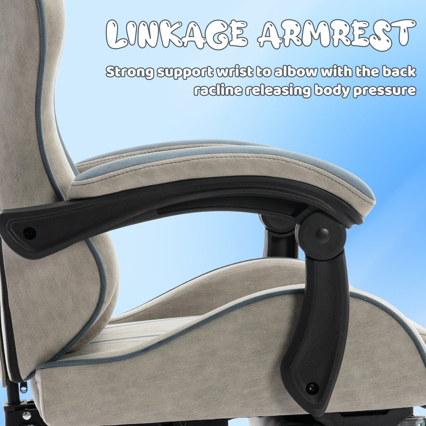 Ergonomic Gaming Chair with Footrest & Adjustable Backrest Support - Heavy-Duty Metal Frame, Soft Cushioned Seat & Manual Recline Handle - Office Computer Desk Chair for Adults, Racing Style Gaming, Home Office & PC Setup - G