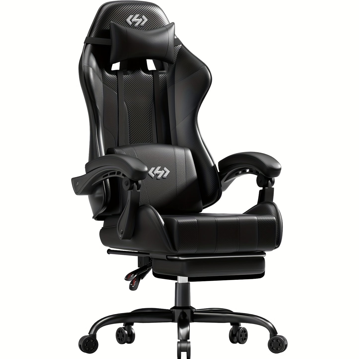 HLDIRECT Gaming Chair, Ergonomic Gaming Chair with Pocket Spring Cushion, Racing Gamer Chair with Footrest, Lumbar Support, Adjustable Office Chair 150kg Load Capacity, PC Chair, Gaming Recliner, Gaming Setup Accessories, Gam