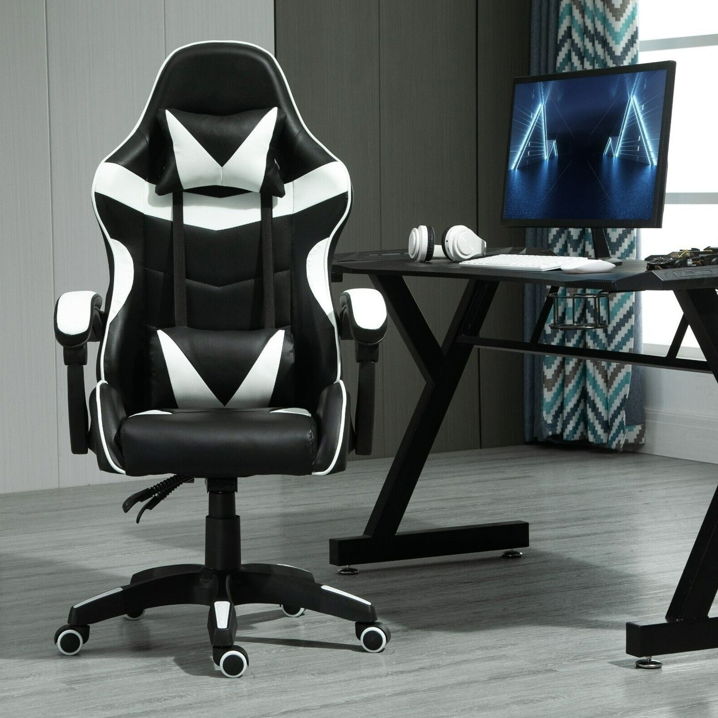 Rotatable Gaming Chair, Faux Leather, Home Office Chair, Desk Chair with Reclining Function, Model A