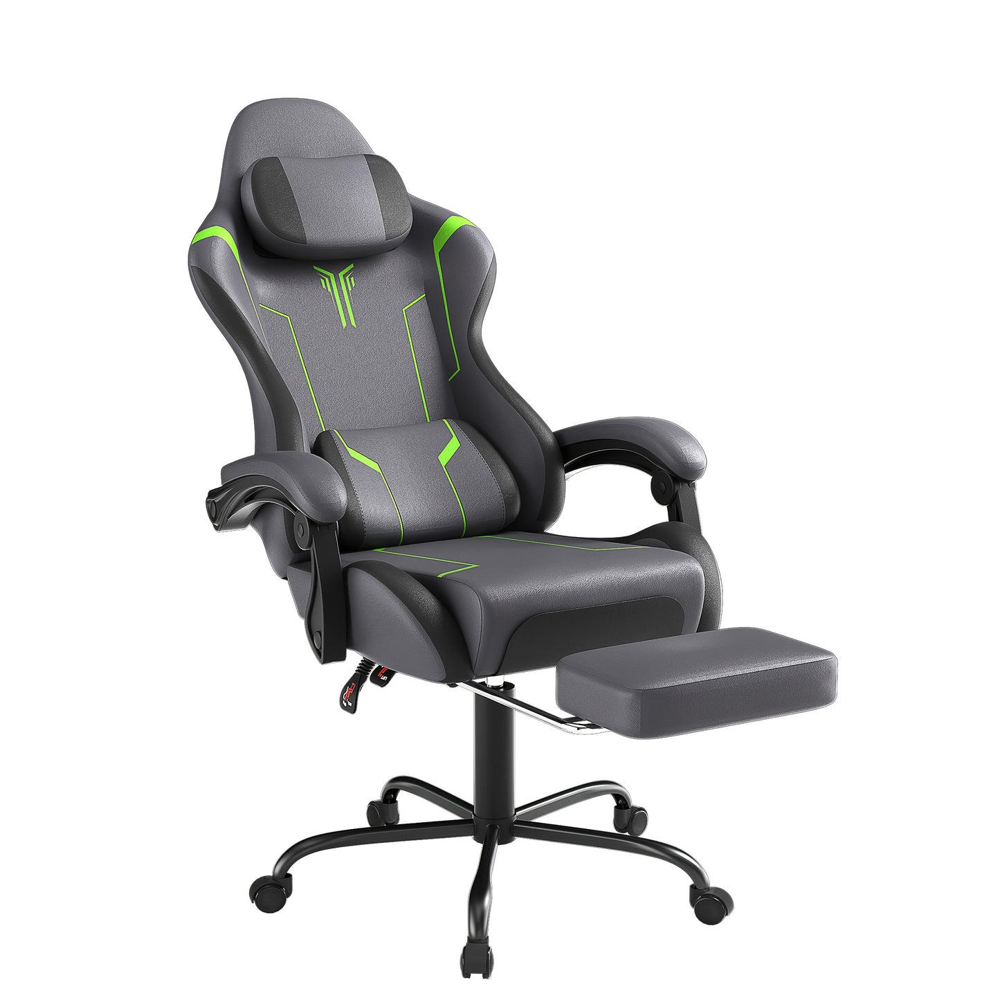 Gaming Chair Ergonomic With Adjustable Lumbar Cushion & Headrest Cushion & Armrests & Footrest Office Chair PC Computer Chair 135° Tilt Racing Gamer Chair, 150 Kg Load Capacity