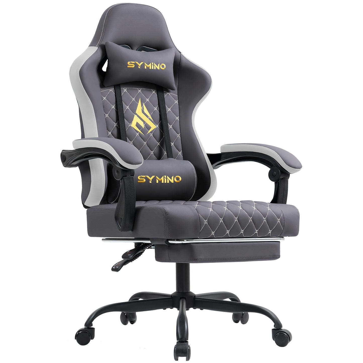 Gaming Chair with Footrest, Computer Ergonomic Video Game Chair, Adjustable Swivel Chair with Lumbar Support, PC Chair, Office Chair, Black