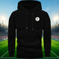 Men'S Algeria National Team Inspired Hoodie - Thickened Winter Pullover with Kangaroo Pocket, Windproof Hooded Sweatshirt for Soccer Fans, Casual Sports Apparel in Black/Red/White Color Scheme - Ideal for Matches & Casual Att
