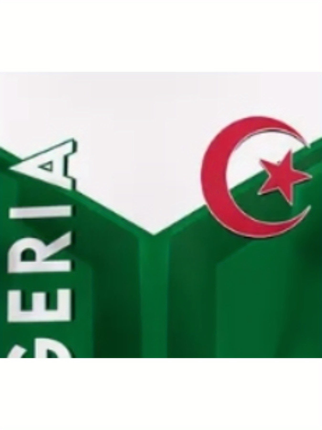 Men'S Algeria Soccer Jersey T-Shirt - Green & White 3D Print, Street Style Regular Fit, Breathable Fabric for Casual & Sporty Wear, Soccer Shirts, Fan Apparel, Bold Graphic Tee, Durable Fabric