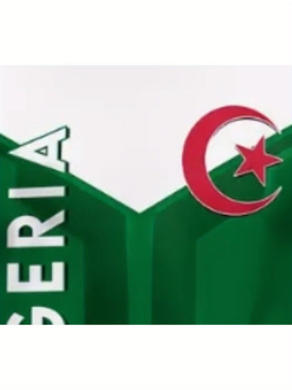 Men'S Algeria Soccer Jersey T-Shirt - Green & White 3D Print, Street Style Regular Fit, Breathable Fabric for Casual & Sporty Wear, Soccer Shirts, Fan Apparel, Bold Graphic Tee, Durable Fabric