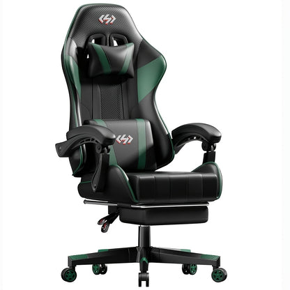 HLDIRECT Gaming Chair, Ergonomic Gaming Chair with Pocket Spring Cushion, Racing Gamer Chair with Footrest, Lumbar Support, Adjustable Office Chair 150kg Load Capacity, PC Chair, Gaming Recliner, Gaming Setup Accessories, Gam