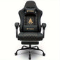 Gaming Chair with Footrest, Computer Ergonomic Video Game Chair, Adjustable Swivel Chair with Lumbar Support, PC Chair, Office Chair, Black