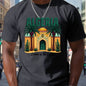 Men's Algeria Casbah Mosaic Architecture Print T-Shirt - Vibrant Geometric Cultural Design, Breathable Short Sleeve Summer Tee, Regular Fit Casual Top, Machine Washable, Streetwear Fashion, Artistic Tee, Durable Construction,