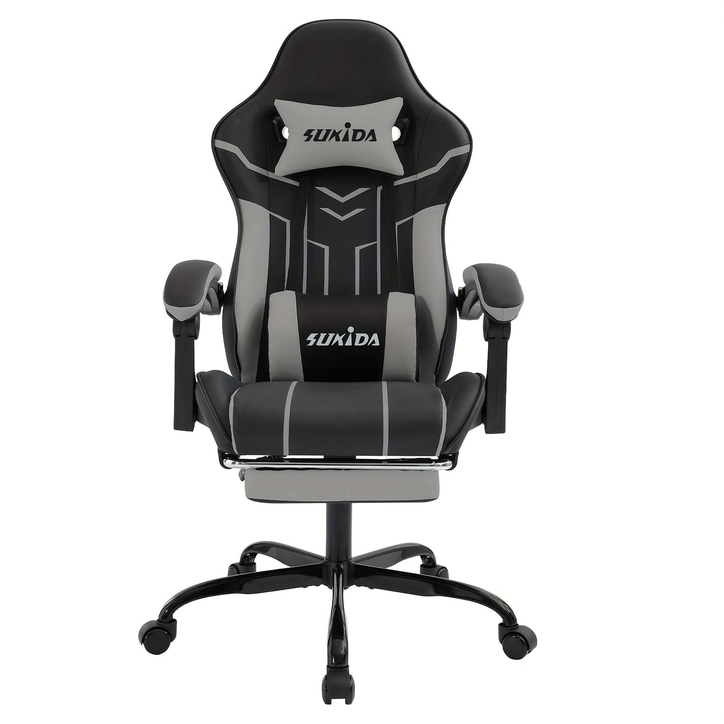 Game Chair With Footstool, Wide Seat Surface, Linked Armrests, High Back, Gaming Chair, PC Chair, 135 ° Lounge Chair, PC Gaming Chair, Silent Caster, Adjustable Height, Computer Chair, Learning Chair, Comfortable Sitting, Si