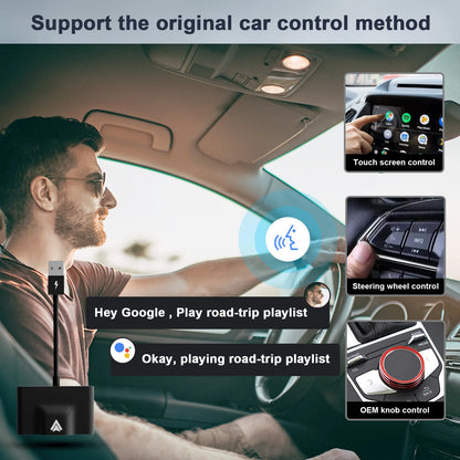 Adaptateur CarPlay sans fil Android Auto, Dongle Apple CarPlay, connexion PlugPlay 5G WiFi, mise à jour en ligne, voiture d'origine filaire vers sans fil
