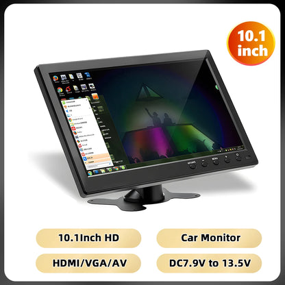 Podofo 10.1 ''moniteur de voiture TFT LCD HD écran numérique HDMI/VGA/AV/USB/SD entrée vidéo PC/TV/lecteur DVD affichage moniteur de sécurité