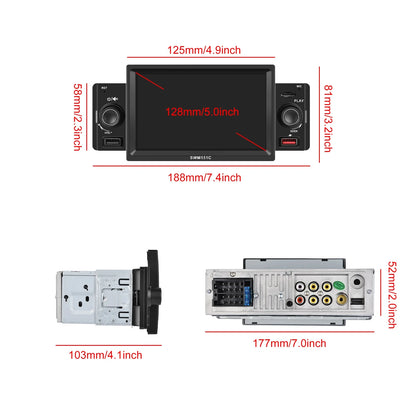 Hikity-Autoradio universel 1 Din, Carplay, Lecteur MP5, Auto Stéréo, Audio Bluetooth, Touriste, USB, Toyota, Nissan, KIA