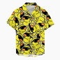 Chemise hawaïenne à manches courtes pour hommes, vêtements College de canard de dessin animé 3D, bouton de mode, streetwear à revers, chemises d'été, nouveau