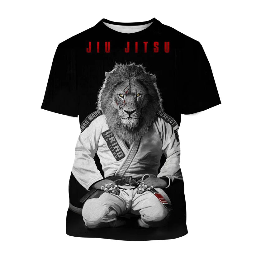 T-shirt imprimé 3D Jiu Jitsu brésilien pour hommes et femmes, tee-shirt pour enfants, vêtements d'été, streetwear, chien, animaux, mode respirante