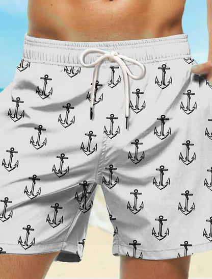 Short de bain pour hommes, maillot de bain avec cordon élastique, séchage rapide, court, plage hawaïen, décontracté, noir, blanc, micro-élastique
