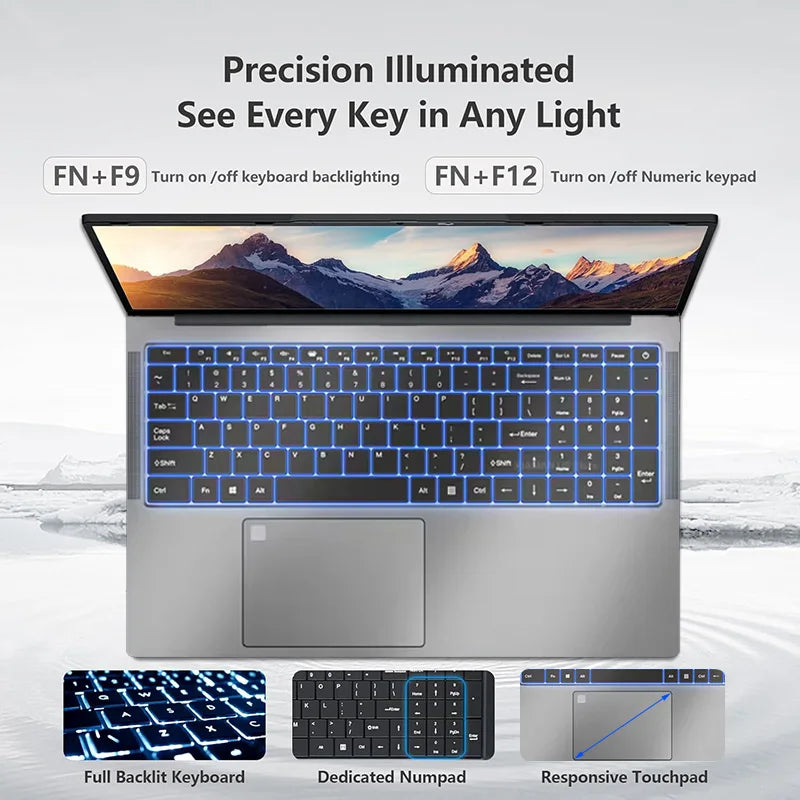 Chaud 17.3 "ordinateur portable Intel N5095 Windows 11 16GB DDR4 1TB SSD empreinte digitale déverrouiller jeu bureau étude ordinateur portable
