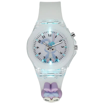 3D Mickey enfants montres filles couleur Source de lumière Silicone Minnie enfants montre dames Quartz horloge cadeaux Relogio Feminino