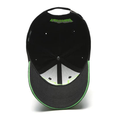 Kawasaki-Chapeau de sport en plein air pour hommes et femmes, chapeau de soleil à queue de cheval, opérateur hip-hop, marque de moto populaire