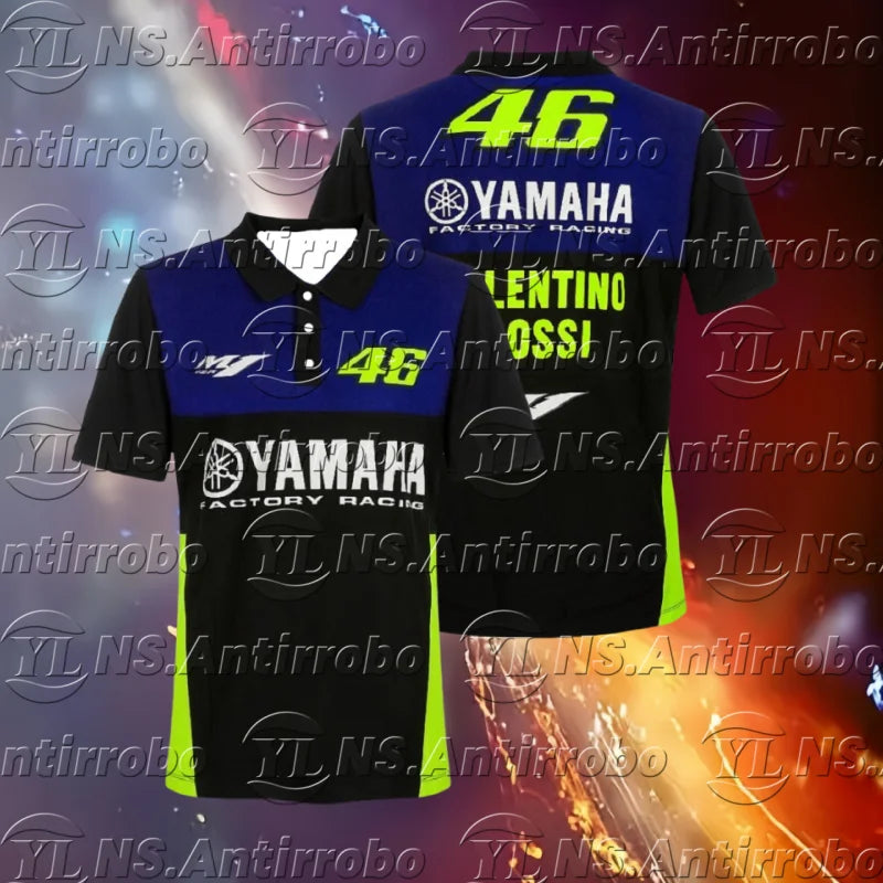 T-shirt de Moto noir pour hommes, costume d'équipe de course 46 F1, vêtements d'été respirants et résistants, nouvelle collection 2025