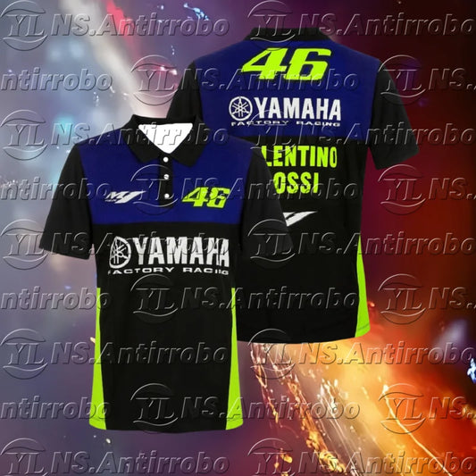 T-shirt de Moto noir pour hommes, costume d'équipe de course 46 F1, vêtements d'été respirants et résistants, nouvelle collection 2025