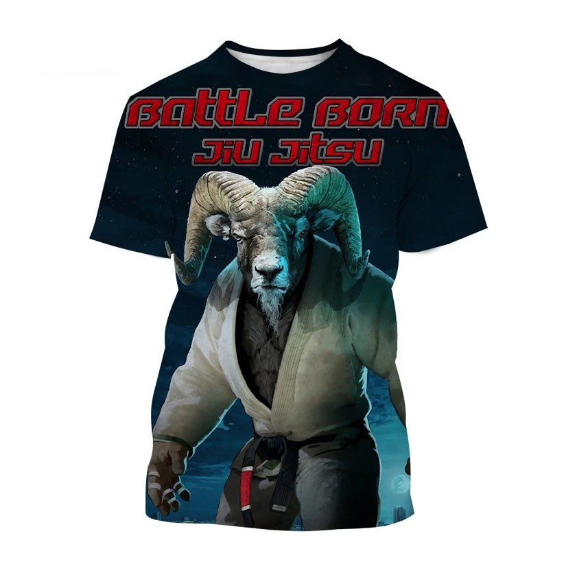 T-shirt imprimé 3D Jiu Jitsu brésilien pour hommes et femmes, tee-shirt pour enfants, vêtements d'été, streetwear, chien, animaux, mode respirante