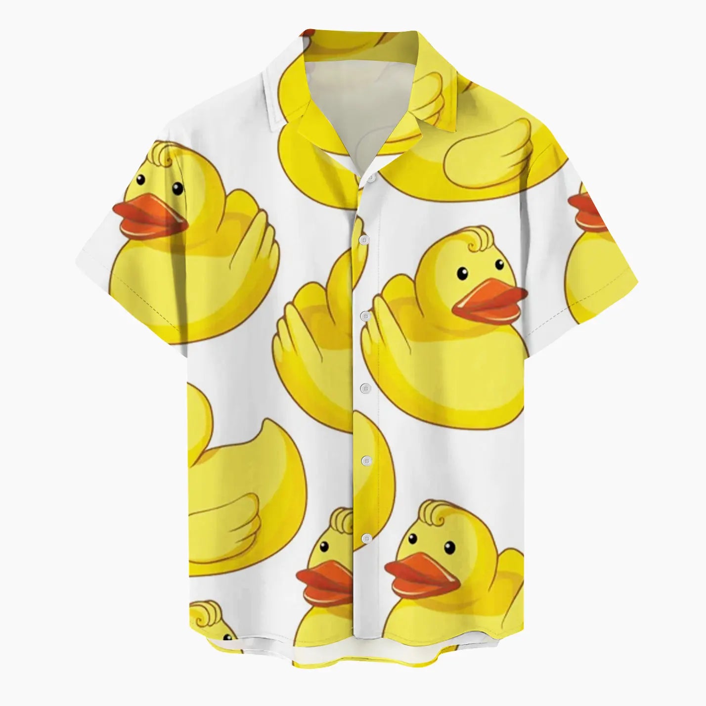 Chemise hawaïenne à manches courtes pour hommes, vêtements College de canard de dessin animé 3D, bouton de mode, streetwear à revers, chemises d'été, nouveau