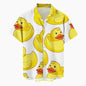 Chemise hawaïenne à manches courtes pour hommes, vêtements College de canard de dessin animé 3D, bouton de mode, streetwear à revers, chemises d'été, nouveau