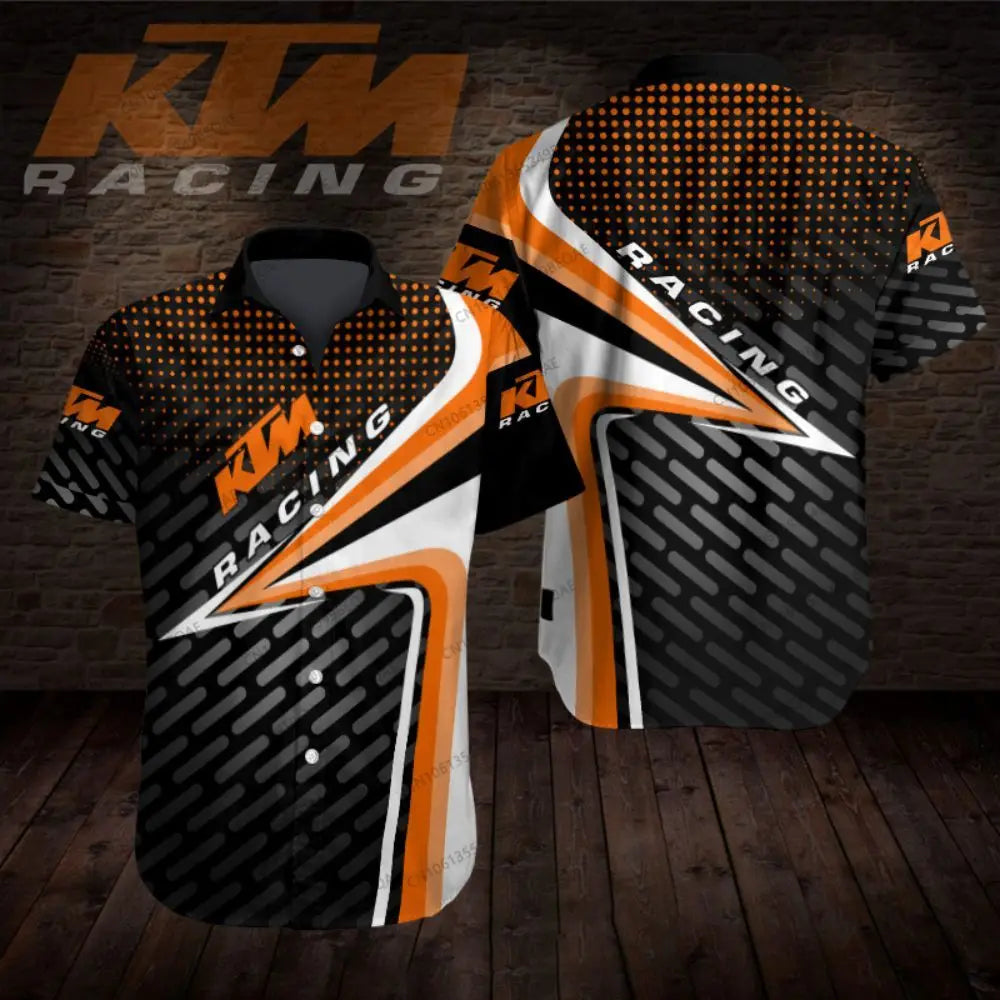 KTM T-shirt homme chemise hawaïenne homme chemises homme vêtements T-shirts pour hommes haut nouveau dans la plage hommes vêtements hauts vérifier Plaid formel