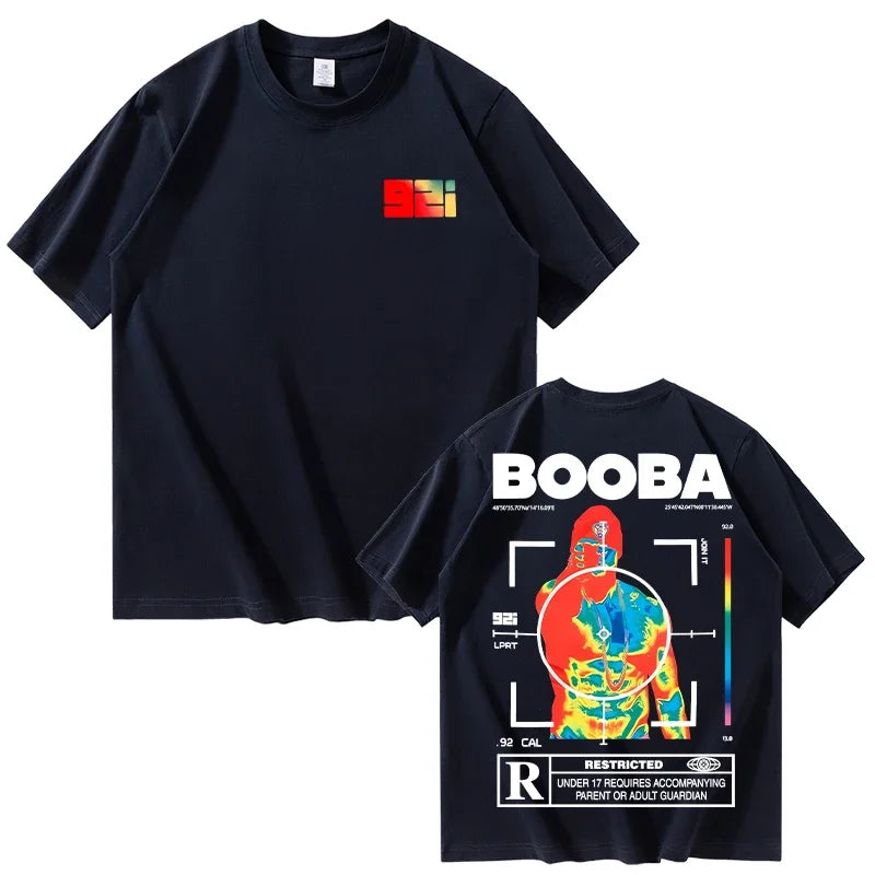 B2O T-shirts hommes mode créative BOOBA imprimé à manches courtes t-shirt femmes décontracté Harajuku Streetwear t-shirt hauts