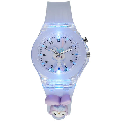 3D Mickey enfants montres filles couleur Source de lumière Silicone Minnie enfants montre dames Quartz horloge cadeaux Relogio Feminino