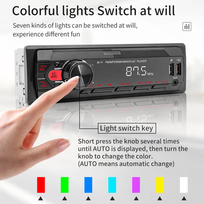 Hikity-Lecteur MP3 de voiture universel 1DIN, Bluetooth Radio Stéréo Push to Talk Assistant Mains AM/FM Radio Support USB/SD/AUX-IN