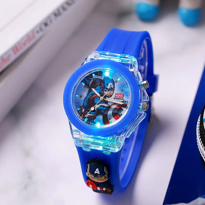 3D Mickey enfants montres filles couleur Source de lumière Silicone Minnie enfants montre dames Quartz horloge cadeaux Relogio Feminino
