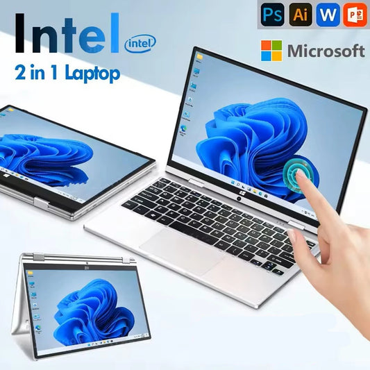 11.6 pouces écran tactile ordinateur portable 2 en 1 Windows 11 Pro Intel N4020 tablette PC ordinateur 8GB DDR4 128GB 256GB 512GB SSD ordinateur portable d'étude