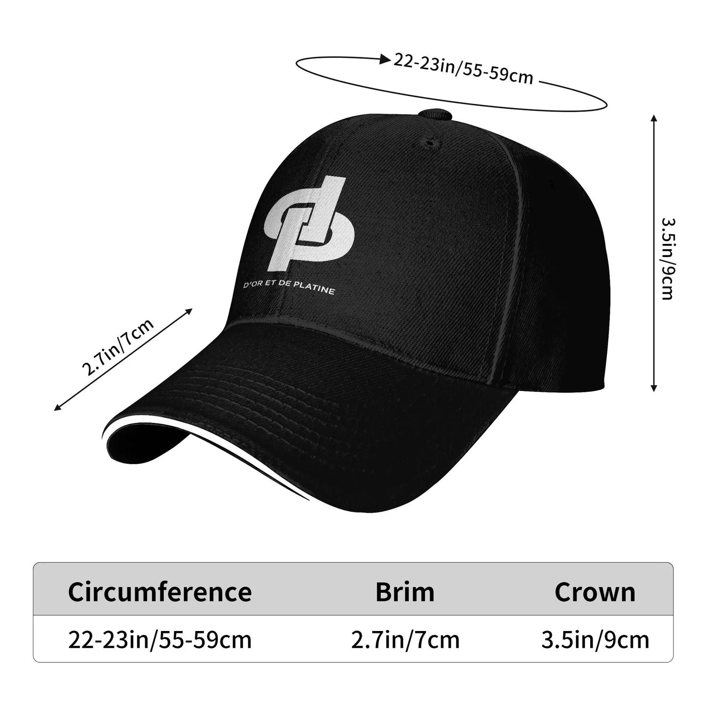 Casquette D'or Et De Platine Casquette de Baseball Hip Hop Rap Français JuL