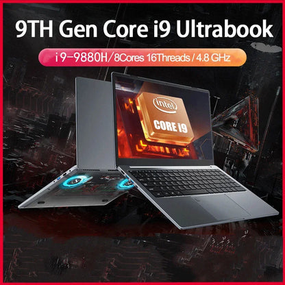 15.6 pouces ordinateur portable Intel Core i9-12900H/i9-10885H Windows 11 Por 2 * DDR4 2 * M.2 SSD Ultrabook ordinateur déverrouillage par empreinte digitale WIFI5 BT