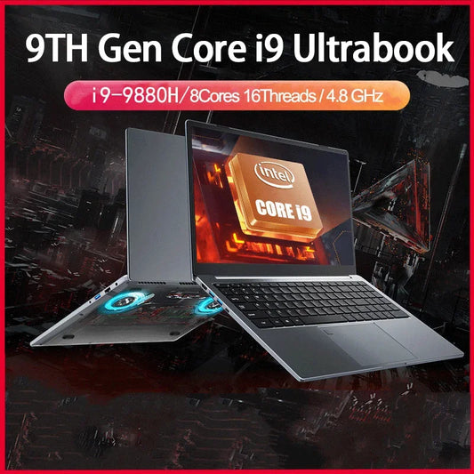 15.6 pouces ordinateur portable Intel Core i9-12900H/i9-10885H Windows 11 Por 2 * DDR4 2 * M.2 SSD Ultrabook ordinateur déverrouillage par empreinte digitale WIFI5 BT