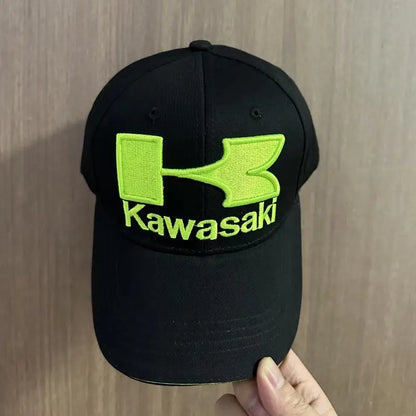 Kawasaki-Chapeau de sport en plein air pour hommes et femmes, chapeau de soleil à queue de cheval, opérateur hip-hop, marque de moto populaire