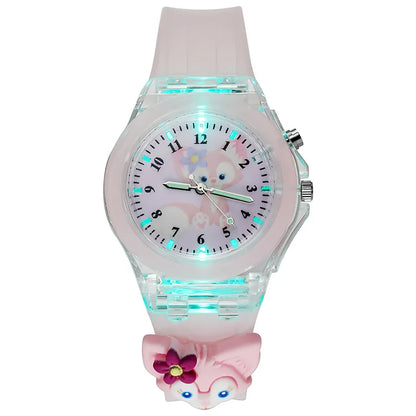 3D Mickey enfants montres filles couleur Source de lumière Silicone Minnie enfants montre dames Quartz horloge cadeaux Relogio Feminino