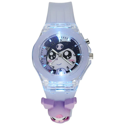 3D Mickey enfants montres filles couleur Source de lumière Silicone Minnie enfants montre dames Quartz horloge cadeaux Relogio Feminino