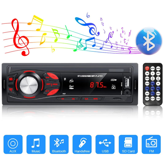 Autoradio PHONEPACE Bluetooth 4x15W voiture Audio FM Radio lecteur MP3 USB/SD/AUX appel mains libres avec télécommande sans fil