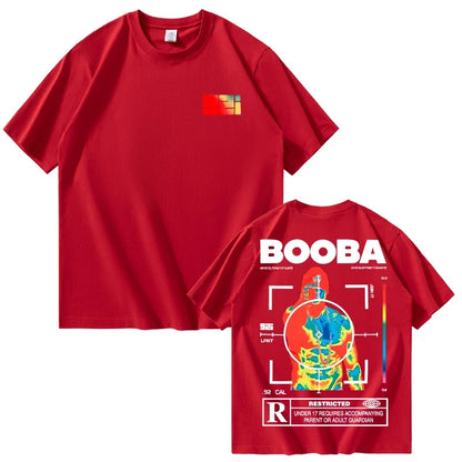 B2O T-shirts hommes mode créative BOOBA imprimé à manches courtes t-shirt femmes décontracté Harajuku Streetwear t-shirt hauts