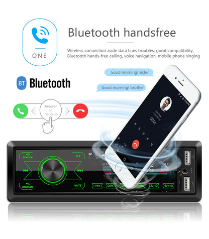 Hikity-Autoradio stéréo 1 DIN, In-Dash régule 3 Lecteur Bluetooth USB/SD/AUX-IN 12V Écran Tactile Sept Couleurs Lumières FM