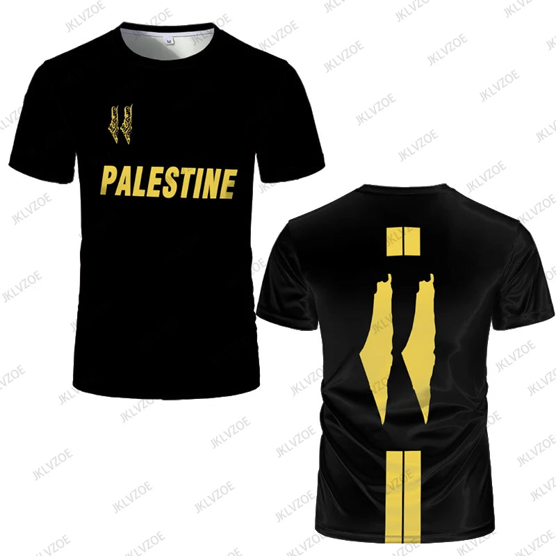 Maillot de Football Palestine pour femmes et hommes, t-shirt de luxe imprimé numérique, uniforme d'été drapeau palestinien, hauts surdimensionnés décontractés