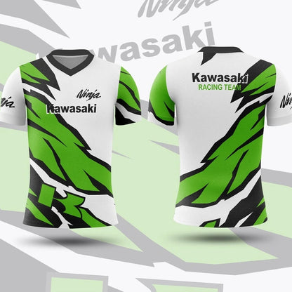 T-shirt de moto à séchage rapide pour hommes, imprimé KAWASAKI, sport, respirant, absorbant la sueur, Locomotive, manches courtes, été 2025